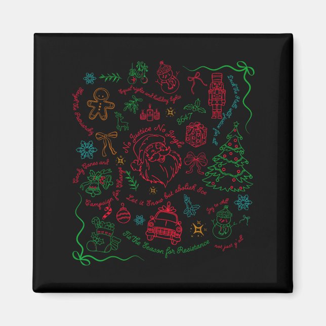 Imán Subtle Anti Trump Christmas Funny Democracy Libera (Frente)