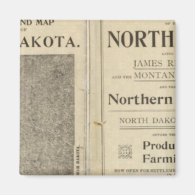 Imán Subvención de tierras de Dakota del Norte (Frente)
