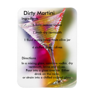 Imán sucio de la receta de la bebida de Martini
