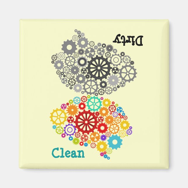 Imán sucio-limpio de los engranajes del cerebro (Frente)