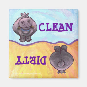 Imán sucio/limpio del Hippopotamus del lavaplatos
