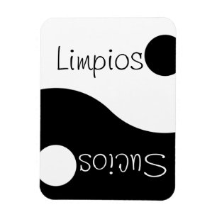 Imán sucio limpio español del lavaplatos