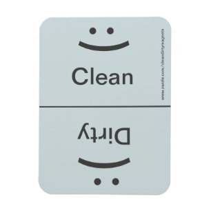 Imán sucio limpio - Gris - (Sonrisa/Frown)