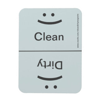 Imán sucio limpio - Gris - (Sonrisa/Frown)
