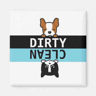 Imán sucio/limpio lindo del lavaplatos