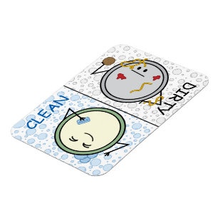 Imán Sucio o limpio - placas del dibujo animado de la