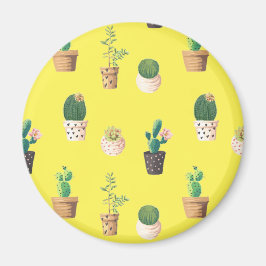 Imán Suculento cactus de postre verde en macetas