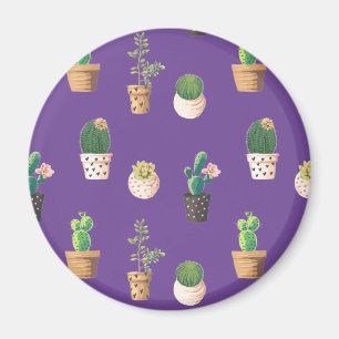 Imán Suculento cactus de postre verde en macetas
