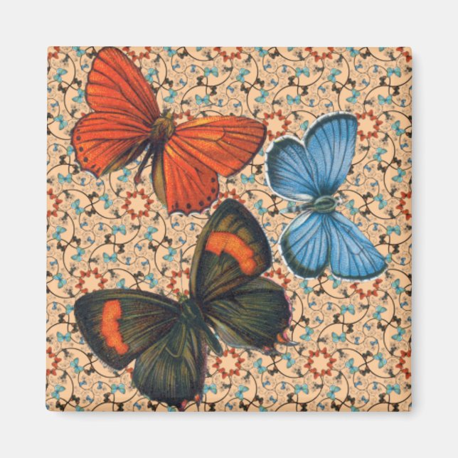 Imán Sucursal De Mariposas Sm Cualquier Magnate De Colo (Frente)