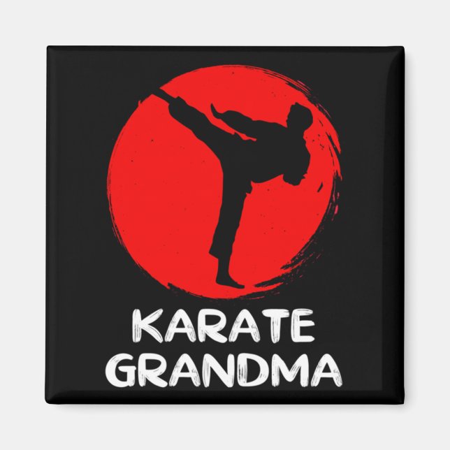 Imán Sudadera con capucha de Karate Grandma (Frente)