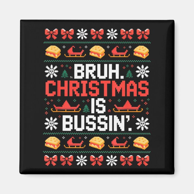 Imán Sudadera divertida Gen Alpha Gen Z jerga Navidad d (Frente)