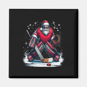 Imán Sudadera fea de Navidad de portero de hockey de Sa