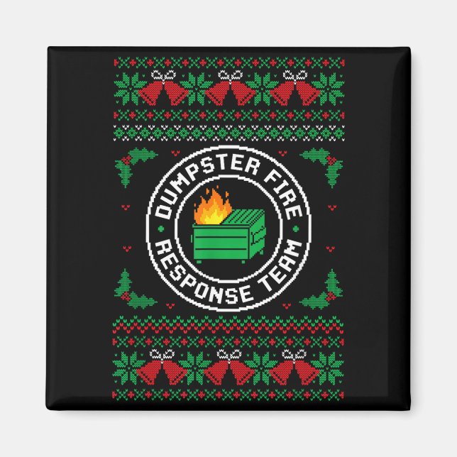 Imán Sudadera fea de Navidad del equipo de respuesta de (Frente)
