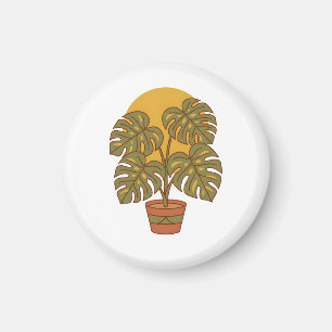 Imán Sudadera Gráfica de Hoja de Monstera Moderna de Mi