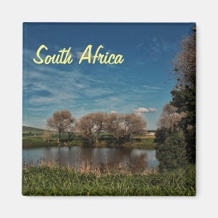 Imán Sudáfrica ZA Pond Trees Landscape View Magnet
