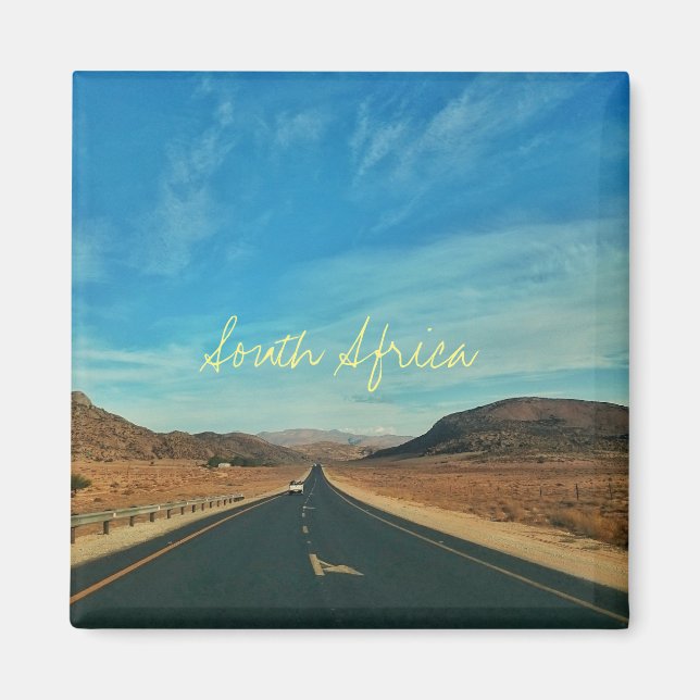 Imán Sudáfrica ZA Road Landscape View Magner (Frente)