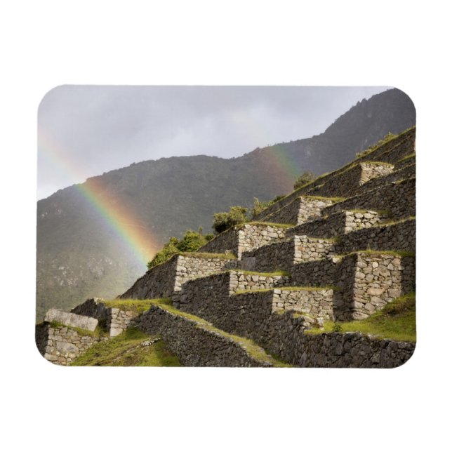 Imán Sudamérica, Perú, Machu Picchu. Arcoíris sobre (Horizontal)