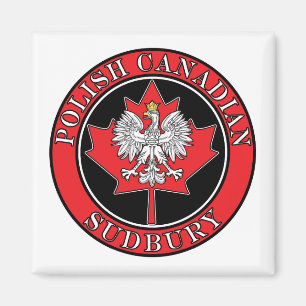 Imán Sudbury Round Canadian Leaf