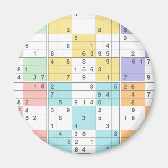 Imán sudoku pastel (Frente)