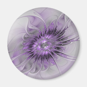 Imán Sueño de Flor de Lavanda Arte Fractal Abstracto Mo