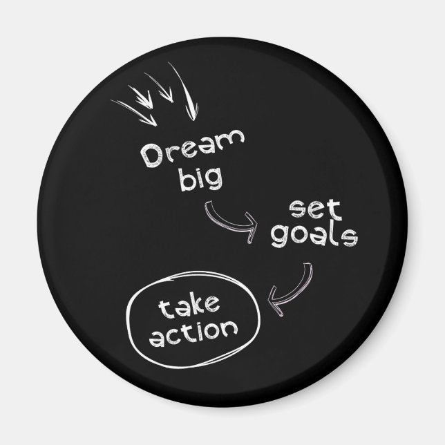 Imán Sueño gran objetivo tomar acción cita motivadora (Frente)