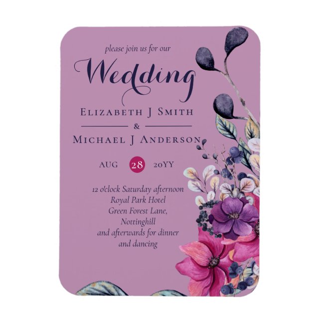 Imán Sueños de Fuchsia coordinan sabio y rosa profundo (Vertical)