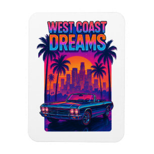 Imán Sueños de la Costa Oeste – Synthwave Retro de los