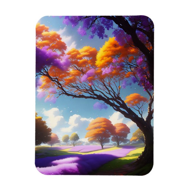 Imán Sueños De Lavanda Bajo Los Cielos De Jacaranda, (Vertical)