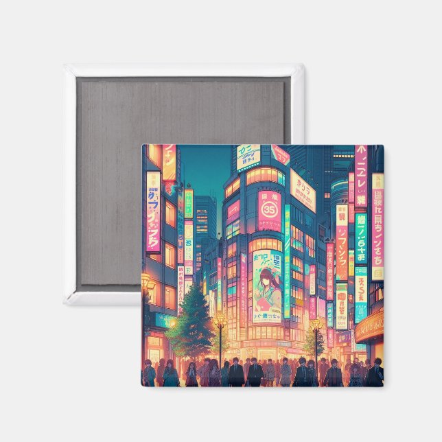 Imán Sueños de neón de Shibuya (Anverso/Reverso)
