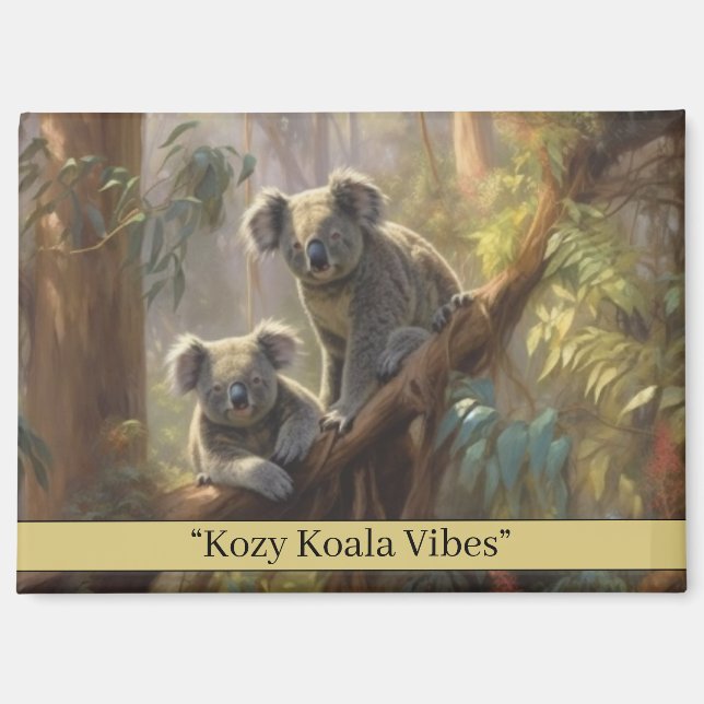 Imán Sueños del bosque Koala, personalizado (Anverso)