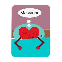 Imán Sueños del corazón morado y verde