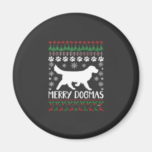 Imán Suéter feo de Navidad con dogmas alegres, copo de