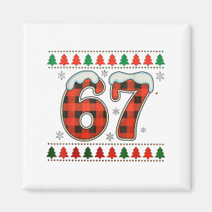Imán Suéter feo de Navidad divertido meme del equipo 67