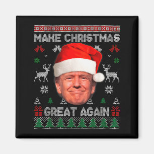 Imán Suéter feo divertido de Trump Haz que la Navidad s