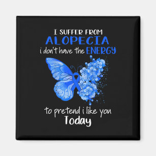Imán Sufro De Alopecia Sensibilización Mariposa Azul