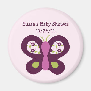 Imán Sugar Pluma Mariposa Baby Shower Magnet