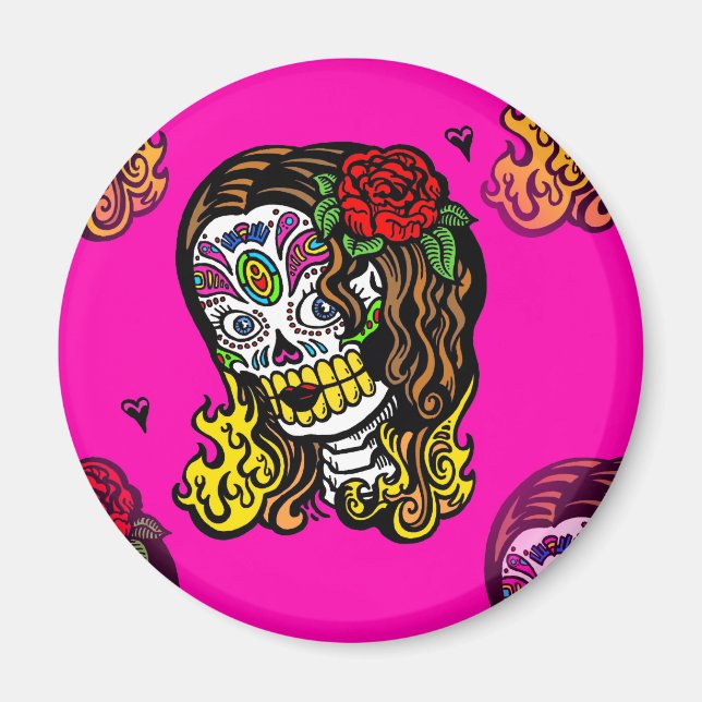 Imán sugar skull girl (Frente)