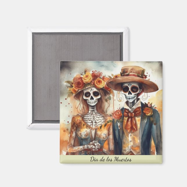 Imán Sugar Skull Novedades, personalizado (Anverso/Reverso)