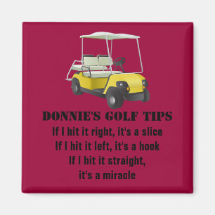 Imán Sugerencia de golf personalizada Golfer Cart red M