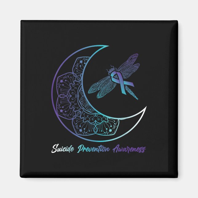 Imán Suicide Depression Moon Dragonfly Prevention Aware (Frente)
