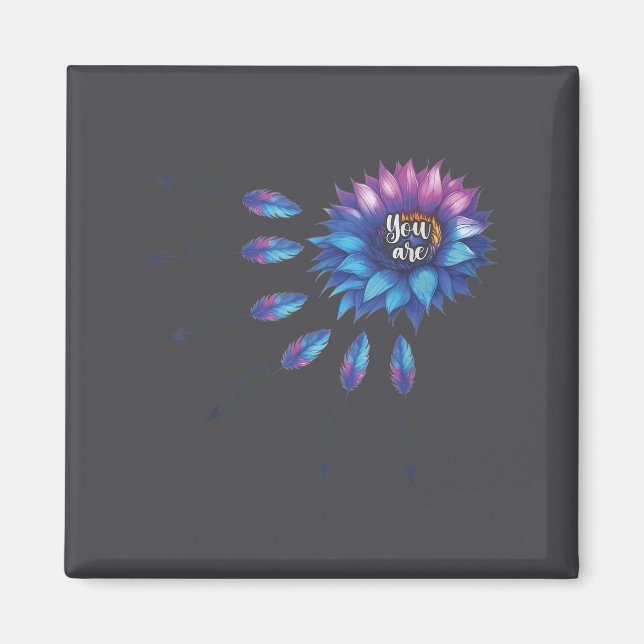 Imán Suicide Prevention Awareness Sunflower You Are 988 (Frente)