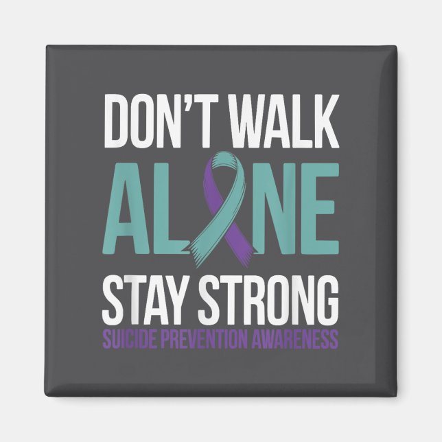 Imán Suicide Prevention Teal Purple Ribbon Suprt  (Frente)