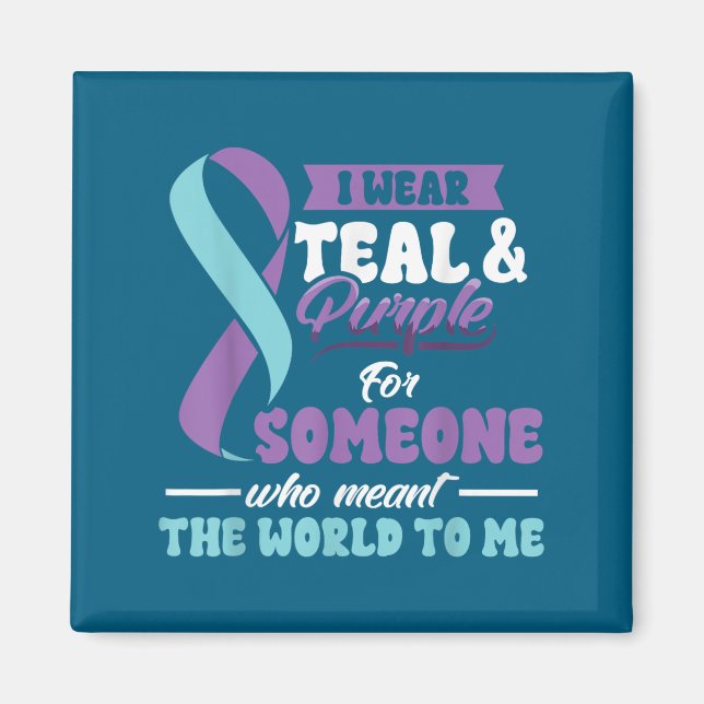 Imán Suicide Prevention Wear Teal Purple Someone Meant  (Frente)