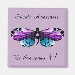 Imán Suicidio Conciencia Mariposa Semicolon Magnet