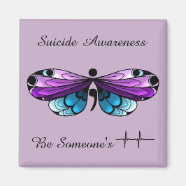 Imán Suicidio Conciencia Mariposa Semicolon Magnet