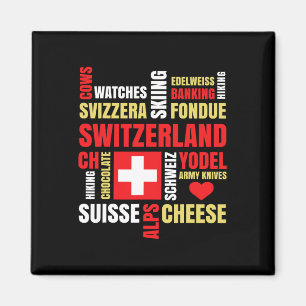 Imán Suiza Alpes Vacas Fondue Queso Esquí Suizo L