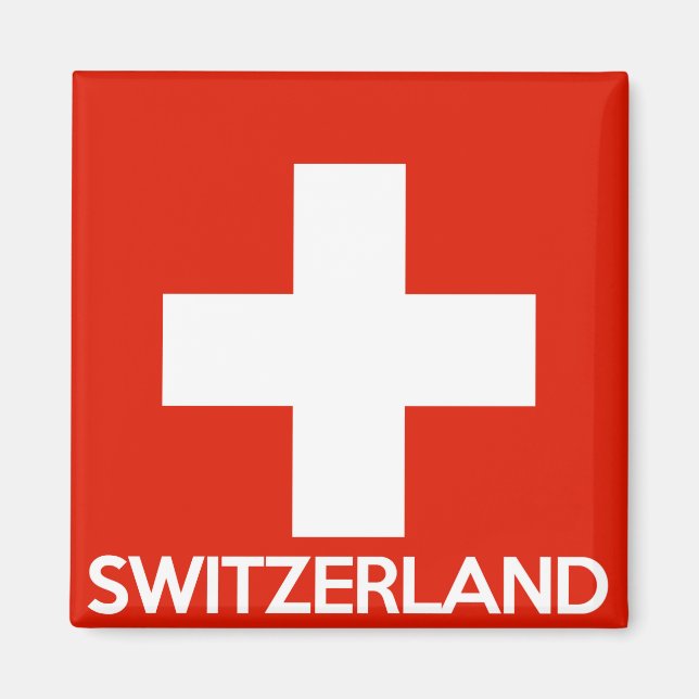 Imán Suiza nombre del símbolo del país nombre suizo (Frente)