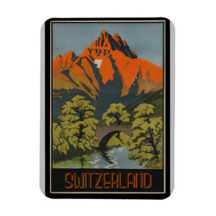Imán Suiza Poster de Viajes de Vintage