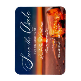 Imán Summer Beach Mason Jar Blue Night Save the Date