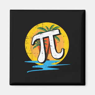 Imán Summer Pi Day Retro Beach Símbolos de matemáticas